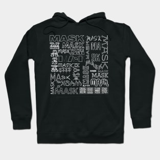 THE MASK TYPOGRAPHY DESIGN FOR 2020 IN WHITE TEXT Hoodie